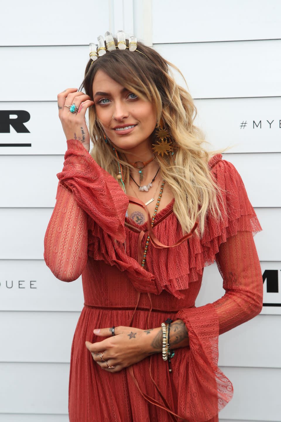 Paris, pictured at the Melbourne Cup, was in town for the annual race. Source: Getty