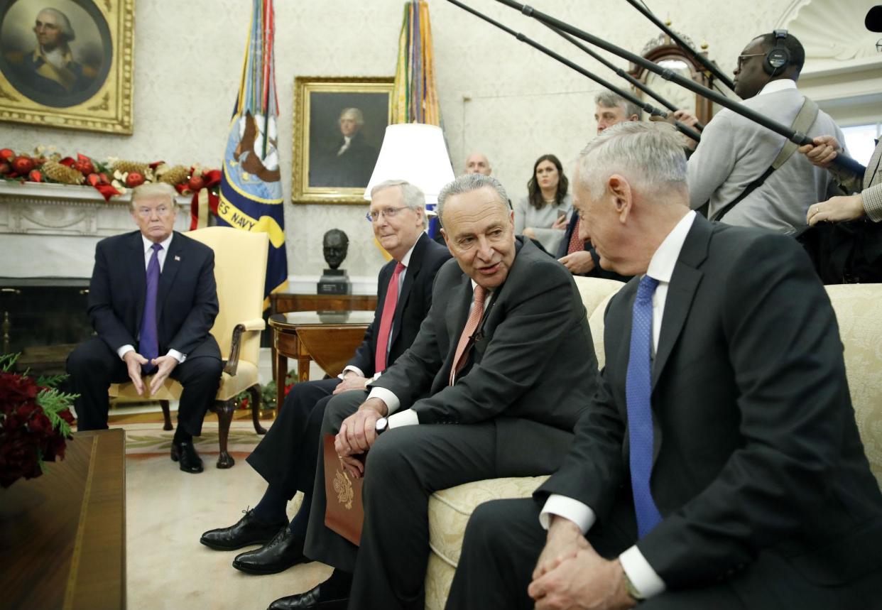 President Donald Trump met with congressional leaders to discuss a host of issues, including government funding: Alex Brandon/AP