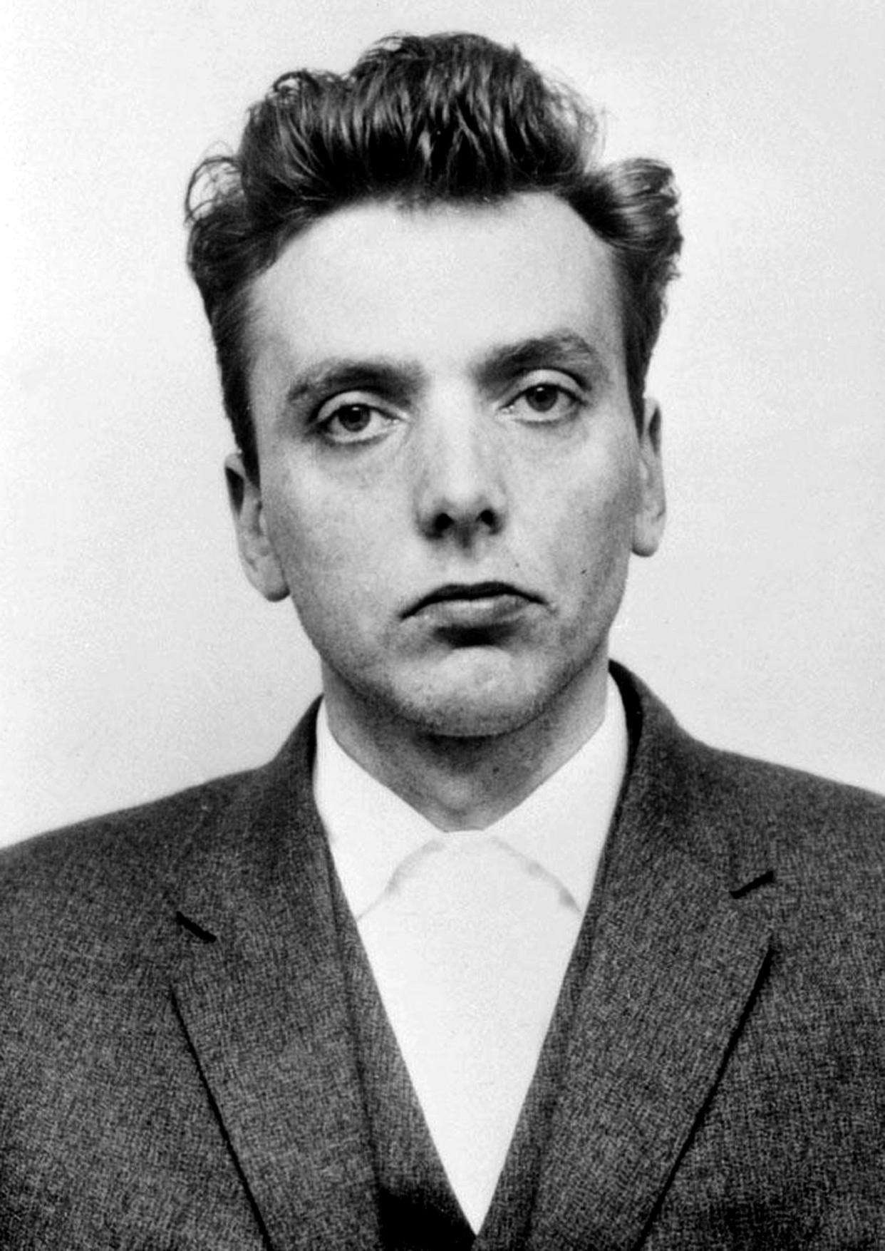 FILE - Undated file photo of Ian Brady who was convicted of the Moors murders of five children together with accomplice Myra Hindley in the Greater Manchester area of England.  Brady has died Monday May 15, 2017, at a high security psychiatric hospital in Merseyside, England, according to Mersey Care NHS Foundation Trust.  Myra Hindley died in prison in 2002.   (AP Photo/via PA)