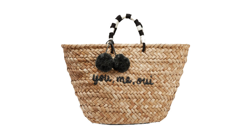 Kayu St Tropez pompom-embellished woven straw tote