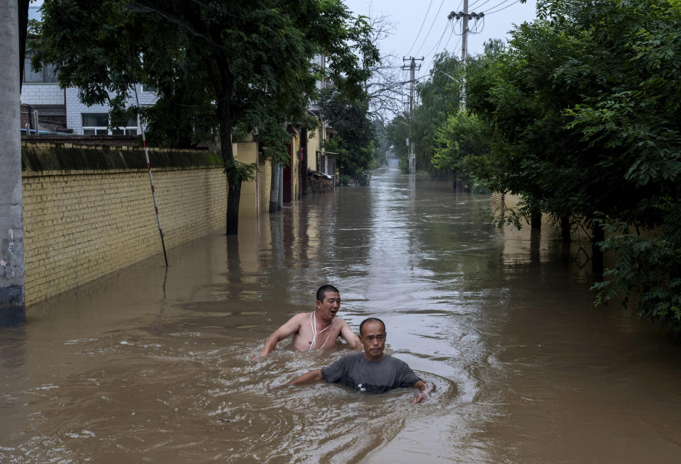 Imágenes de las inundaciones tomadas el 3 de agosto 2023 cerca de Zhuozhou, Hebei, en el sur de Beijing, China.(Kevin Frayer/Getty Images)