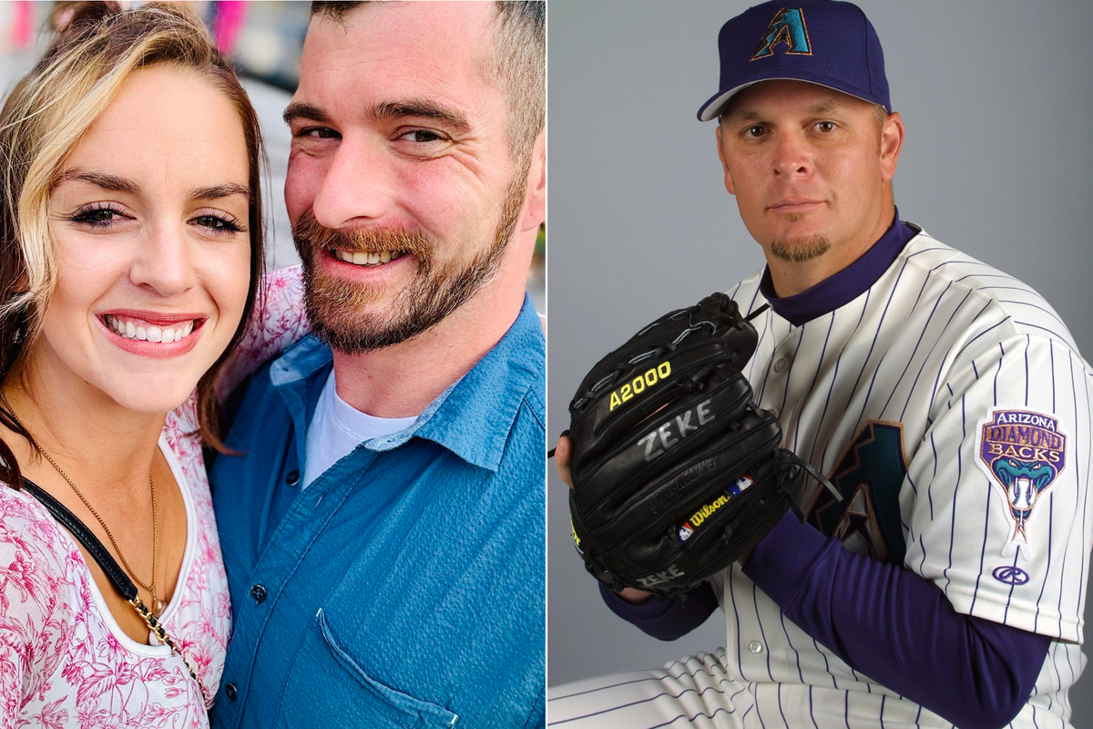 Brenna Swindell and Morgan Guidry (together left) and her former MLB pitcher father Greg Swindell (right)  (Supplied/Getty)