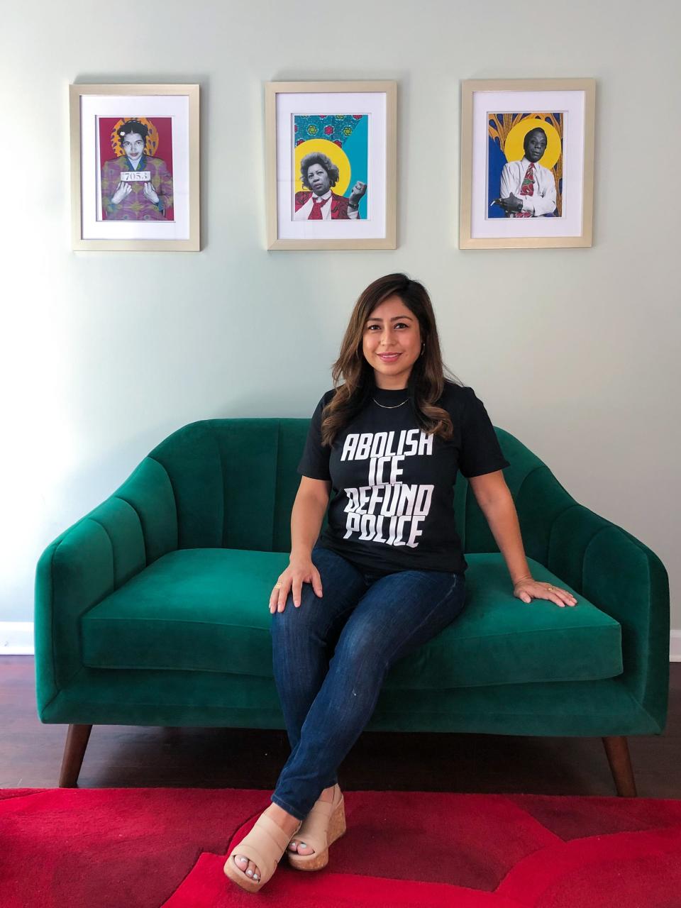 Cristina Jiménez Moreta poses for a portrait in her home in New Rochelle, N.Y., on July 21, 2020. Jiménez Moreta is co-founder of United We Dream, which works to help DACA recipients get, and succeed at, a college education.