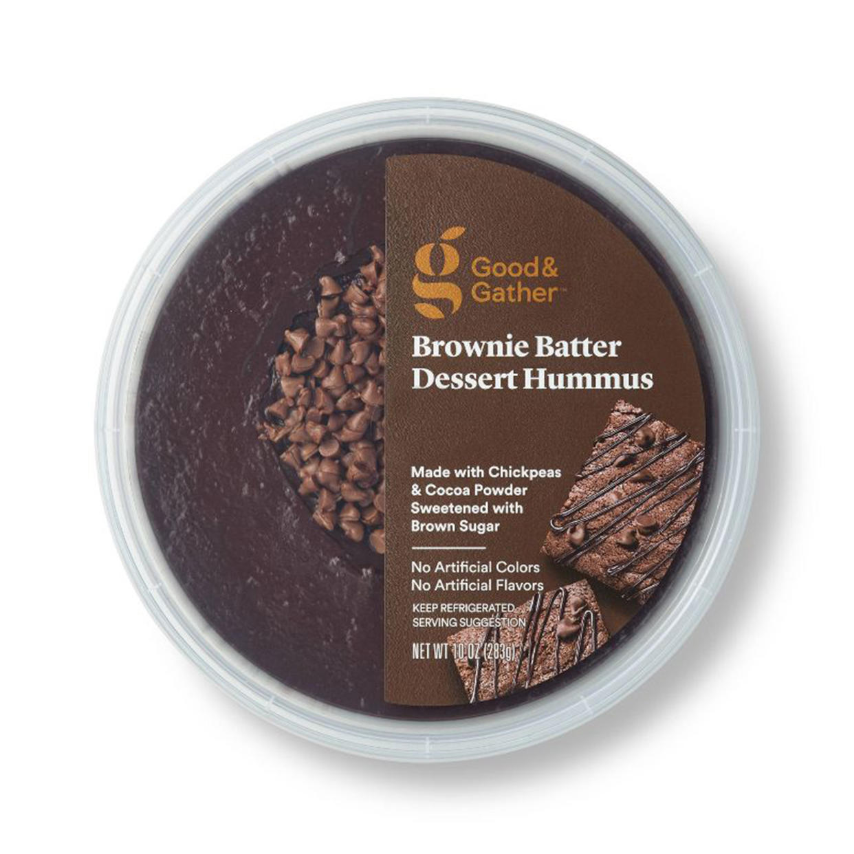 Good & Gather’s Brownie Batter Hummus is just one of several chocolate dessert hummus options out there. (Good & Gather)