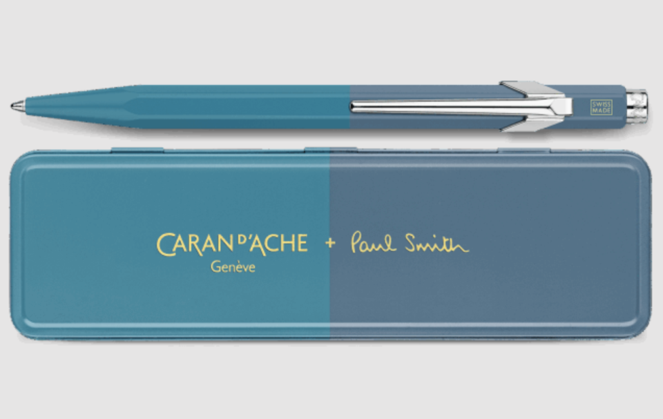 <p><a href="https://www.carandache.com/us/en/ballpoint-pen/849-paul-smith-cyan-blue-steel-blue-ballpoint-pen-limited-edition-p-11411.htm" rel="nofollow noopener" target="_blank" data-ylk="slk:Shop Now;elm:context_link;itc:0;sec:content-canvas" class="link ">Shop Now</a></p><p>Paul Smith Ballpoint Pen</p><p>carandache.com</p><p>$65.00</p><span class="copyright">Caran D'Ache</span>