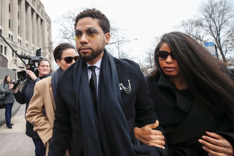 Former "Empire" actor Jussie Smollett arrives at court for his arraignment in Chicago
