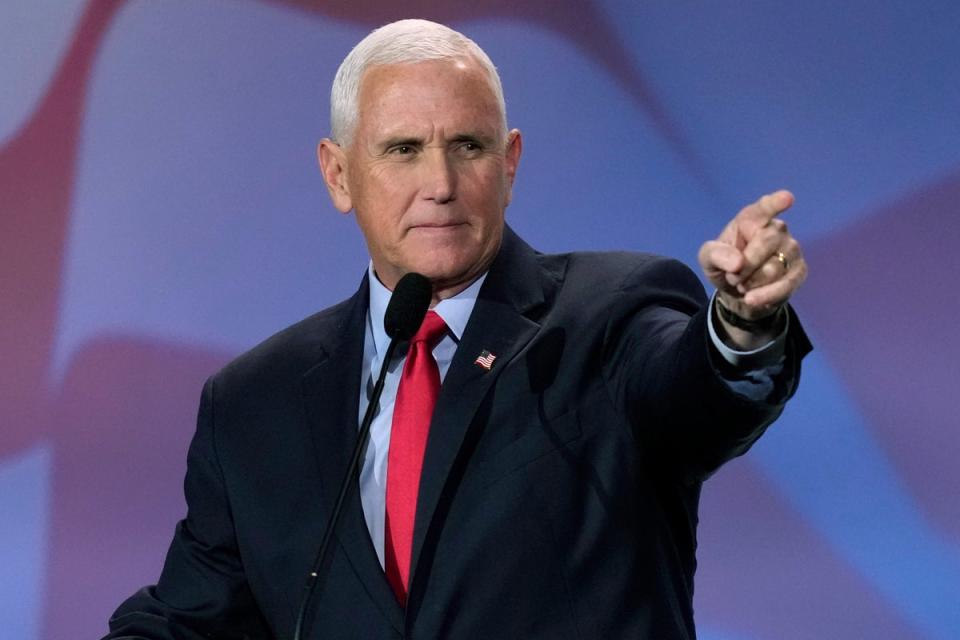 Mike Pence. (Copyright 2022 The Associated Press. All rights reserved.)