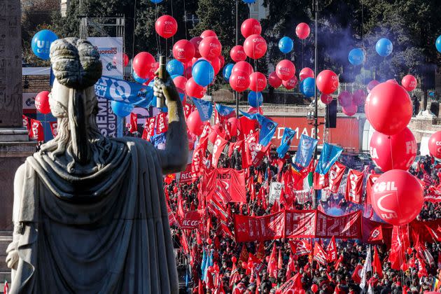 Una veduta di piazza del Popolo in occasione della manifestazione 