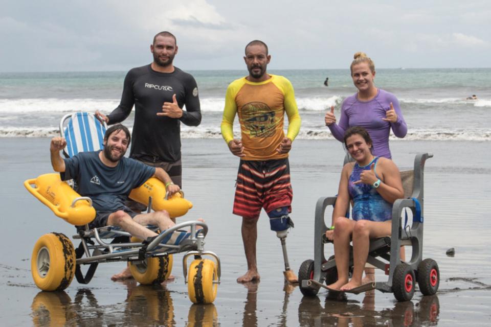 On the beach in Costa Rica with Wheel the World