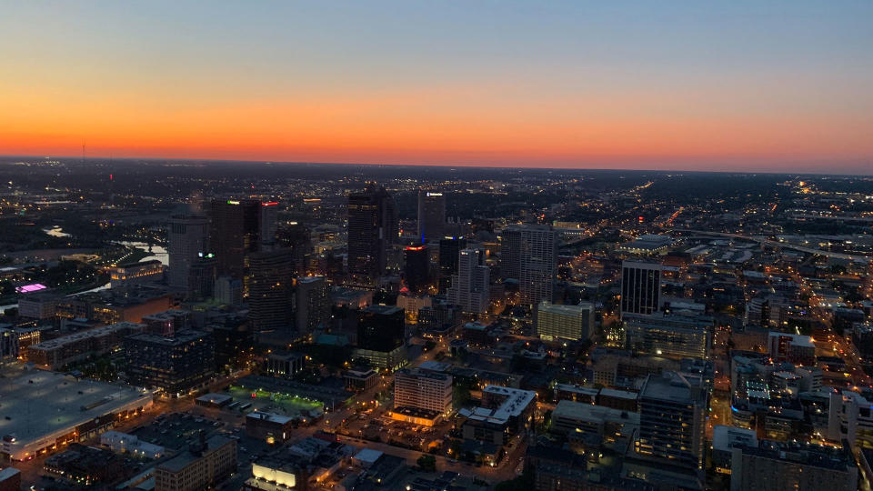 Downtown Columbus at dusk