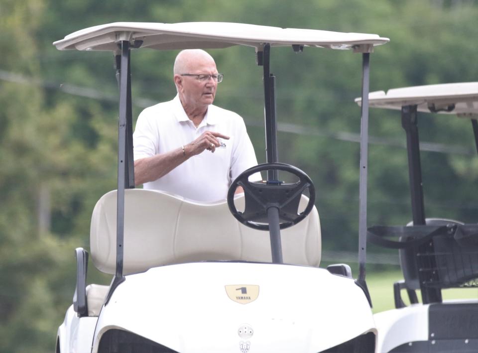 Long-time Richland County Junior Golf Tournament organizer Dick Henry was the first one on the course Monday for the 2022 Richland County Junior Golf Tournament.