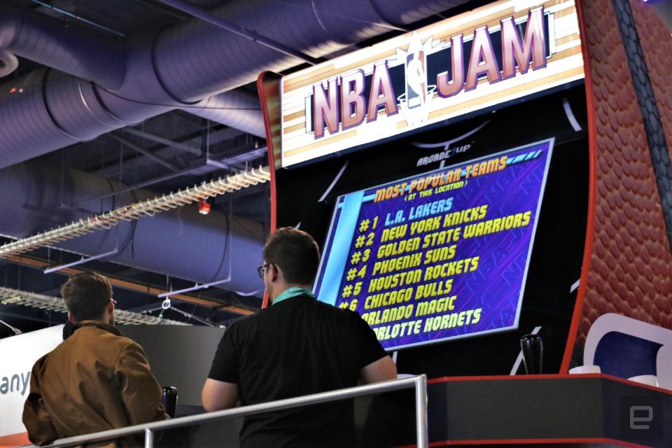 Giant NBA Jam arcade game at CES 2020