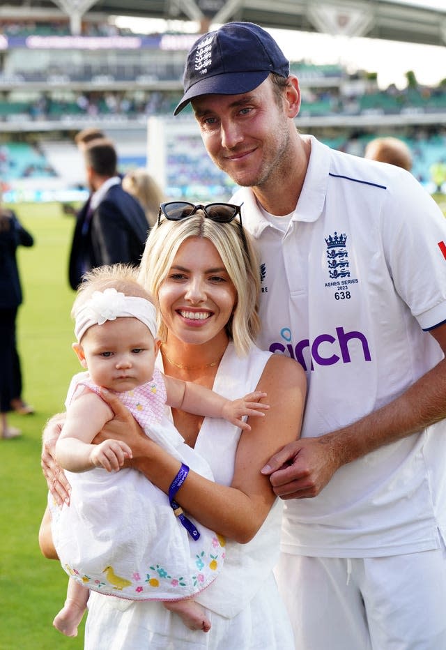 England player Stuart Broad and partner Mollie King