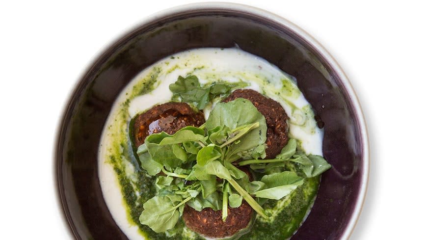 Lentil Croquettes With Watercress and Kefir from Bon Appétit