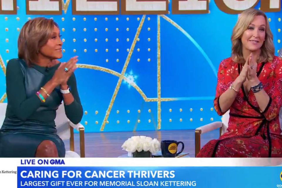 <p>@GMA/X</p> Robin Roberts and Lara Spencer