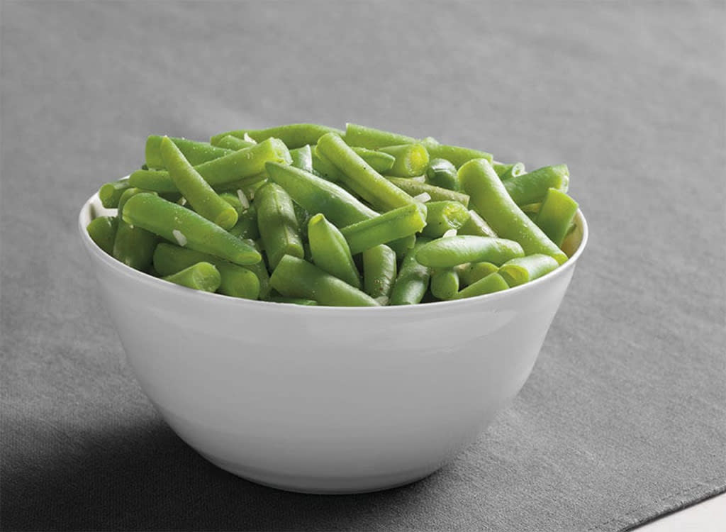 KFC green beans in a white bowl