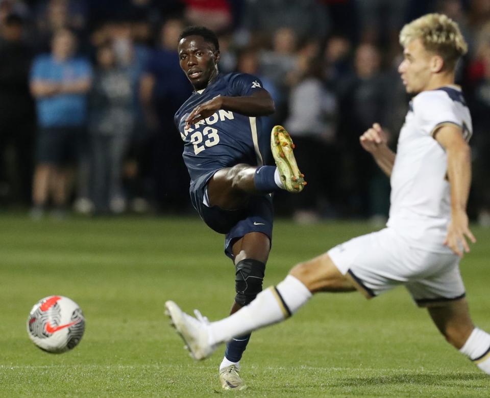 Akron's Joel Sangwa and the No. 2 Zips just went through a three-game gauntlet and came out unscathed. It ended with a 0-0 tie against No. 15 Notre Dame.