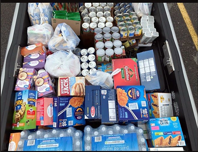 A truckload of food, bought with donations to FACK. April, 2020.