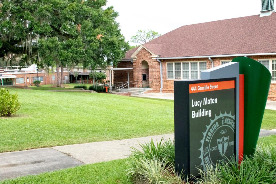 The current Lucy Moten Building on Florida A&M University's campus houses the Office of Recruitment. Built in 1932, the structure began as a practice school for training African-American teachers. It was financed by the Julius Rosenwald Fund and the General Education Board.