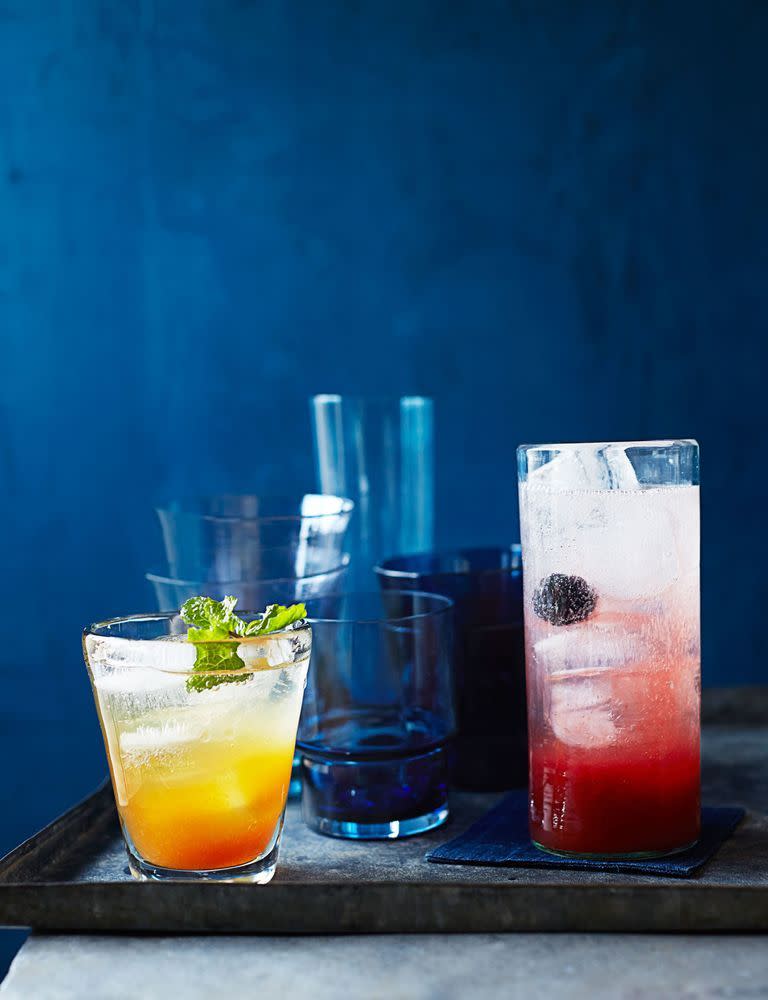 <p>This nonalcoholic spritzer is made with orange juice, lemon juice, and soda water for a refreshing sip.</p><p><em><a href="https://www.womansday.com/food-recipes/food-drinks/recipes/a39995/mocktail-blackberry-spritzer-recipe-ghk0714/" rel="nofollow noopener" target="_blank" data-ylk="slk:Get the Mocktail Blackberry Spritzer recipe.;elm:context_link;itc:0;sec:content-canvas" class="link ">Get the Mocktail Blackberry Spritzer recipe. </a></em></p>