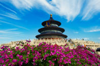 <b><p>Temple of Heaven (Beijing, China)</p></b> <p>A symbolic relationship between earth and heaven which stands at the heart of Chinese cosmogony.</p>
