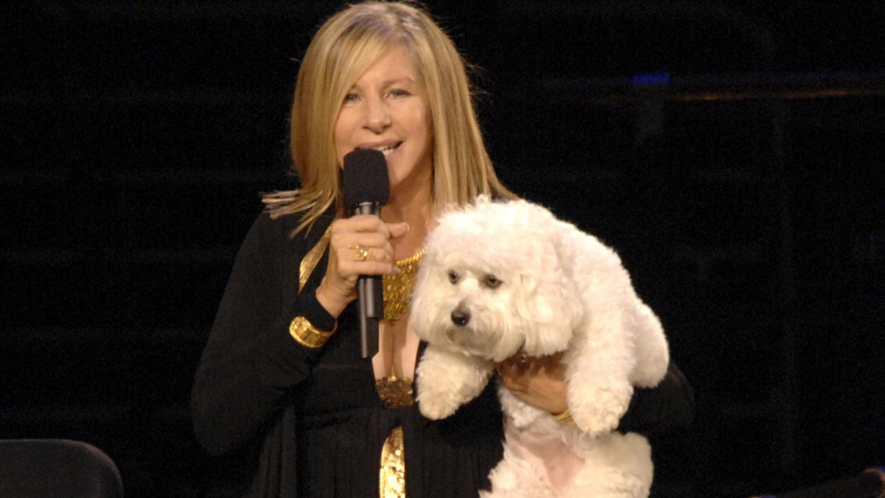 Barbra Streisand and her dog Sammie (Photo by KMazur/WireImage)