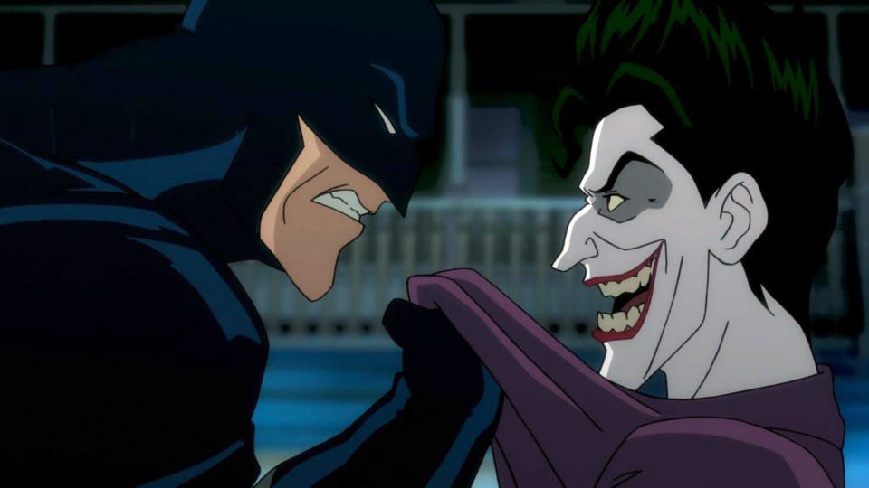 BATMAN: THE KILLING JOKE, from left: Batman (voice: Kevin Conroy), Joker (voice: Mark Hamill), 2016. © Warner Home Video