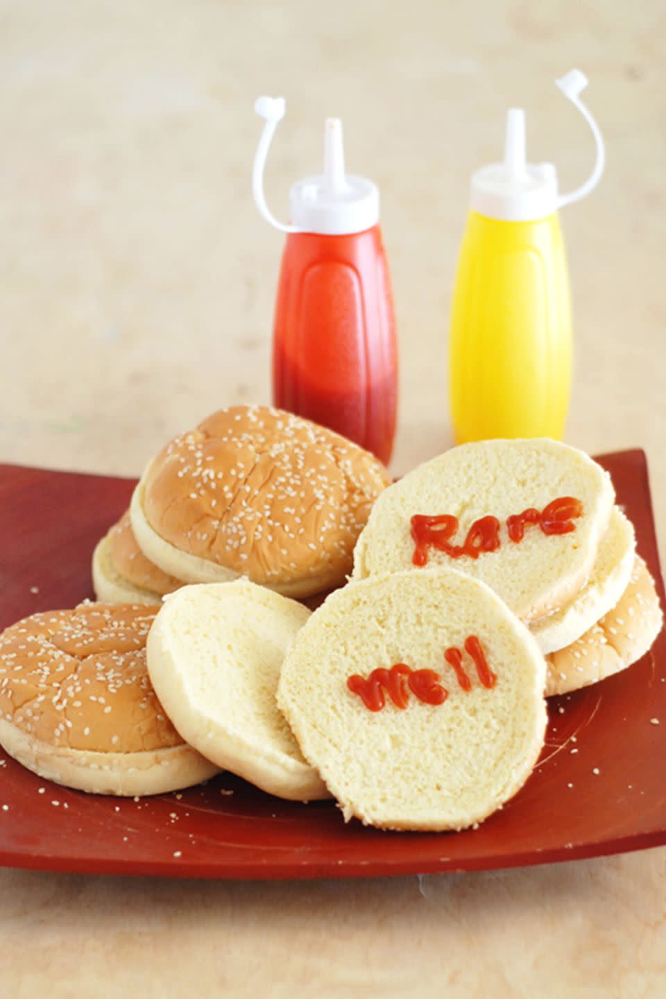 <p>Lend a helping hand by using ketchup to write down how guests want their burgers cooked. The person in charge of the grill will be thanking you! </p><p><em><a href="http://asubtlerevelry.com/13-summer-party-hacks/" rel="nofollow noopener" target="_blank" data-ylk="slk:Get the tutorial at A Subtle Revelry »;elm:context_link;itc:0;sec:content-canvas" class="link ">Get the tutorial at A Subtle Revelry »</a></em> </p>