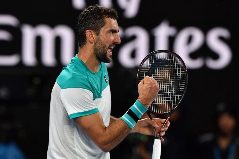 Marin Cilic in the 2018 Australian Open final. (Getty)