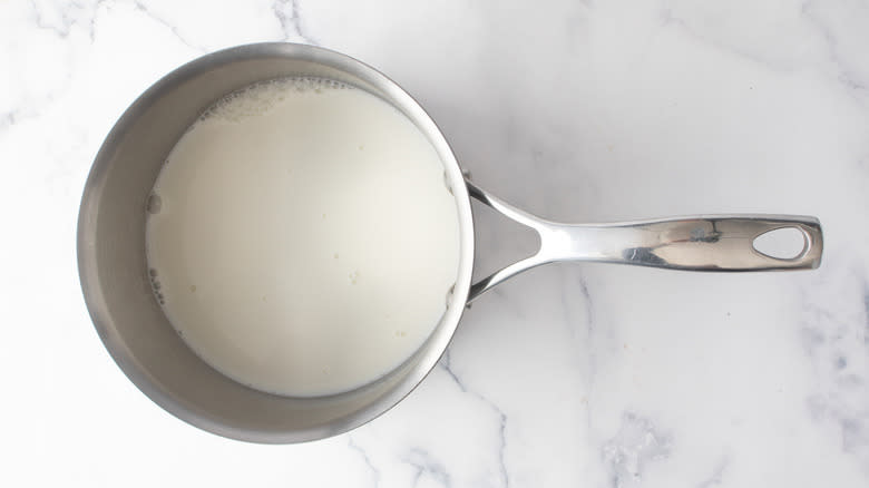 milk in pan