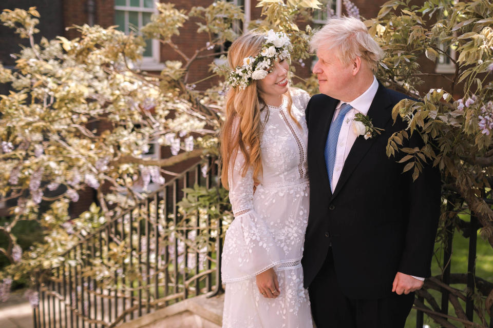 Carrie Johnson took her husband, Boris Johnson's name after they wed in an intimate ceremony in 2021. (Getty Images)