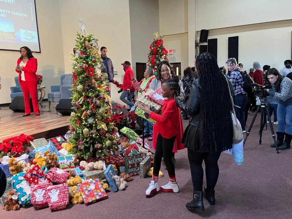 United Believers Community Church gave out more than 100 presents to families and children in and around the Kansas City area at Sunday’s service.