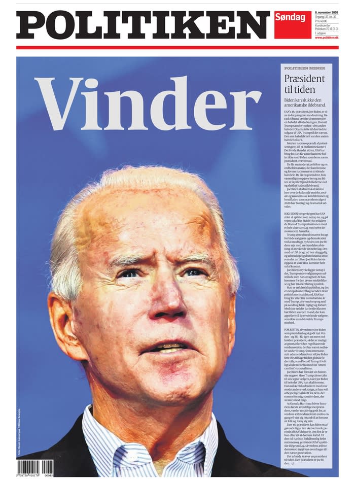 Biden wins: World papers A1s