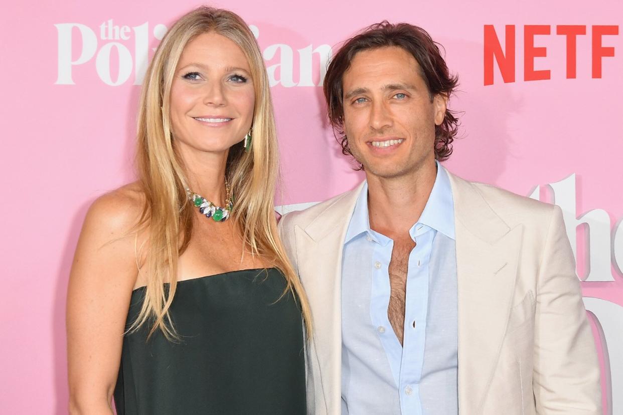 Gwyneth Paltrow and her husband writer/producer Brad Falchuk arrive for the Netflix premiere of "The Politician"