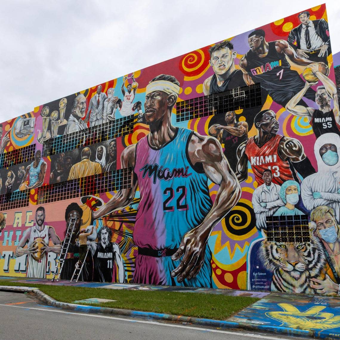 Artist Kyle Holbrook has been working on the mural at 3500 NW Fifth Avenue off and on since 2015. D.A. Varela/dvarela@miamiherald.com