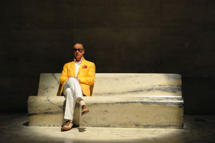 Jep Gambardella sitting in a museum in The Great Beauty.