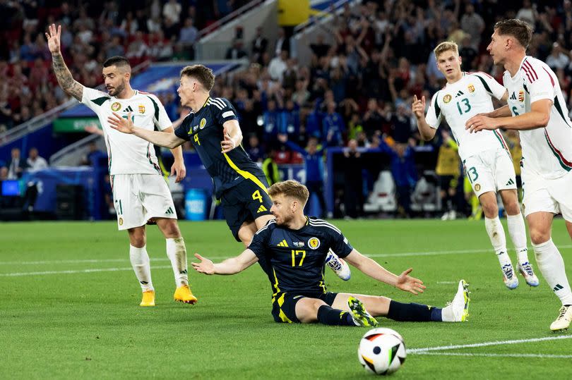 Penalty Claim for Scotland as Stuart Armstrong goes down in the box