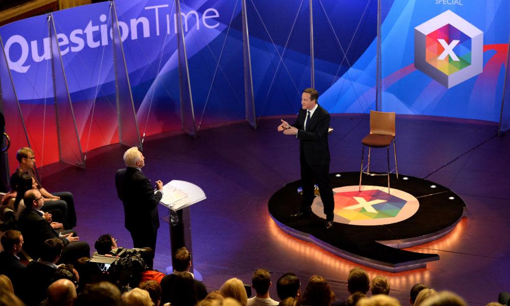 David Cameron on the Question Time leaders’ special in 2015.