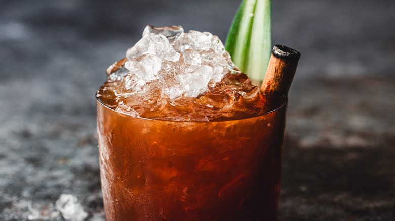 Close-up of a Roman Holiday cocktail in a glass