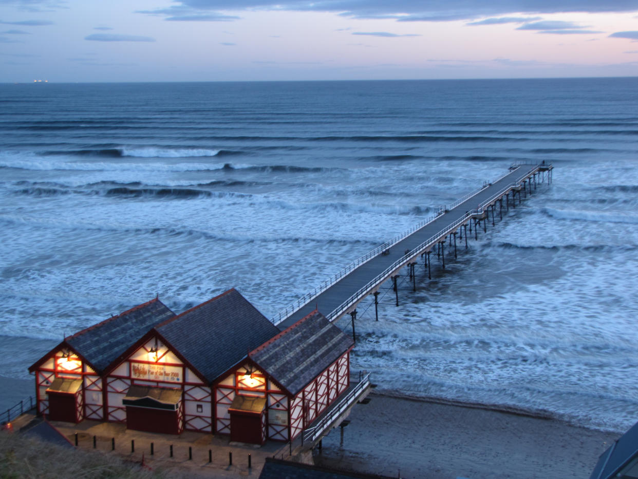 Saltburn by the sea,the pier just before sun up.