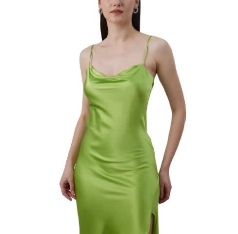 Lilysilk Cowl Neck Champagne Silk Slip Dress US Online