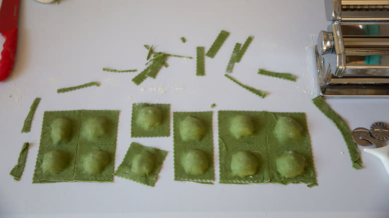 cut out pieces of ravioli