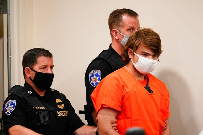 Payton Gendron is led into the courtroom for a hearing at Erie County Court in Buffalo, New York, on May 19, 2022.  