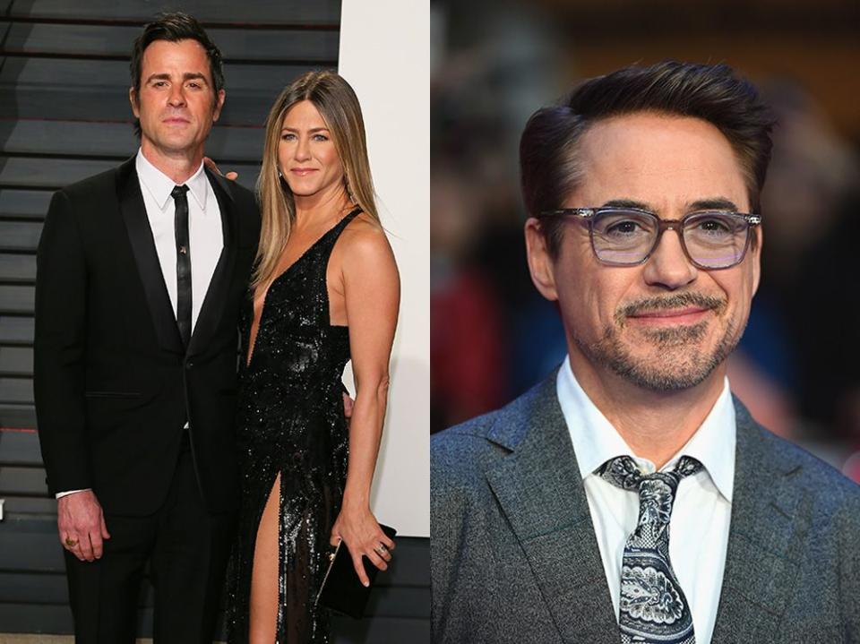 <p>Robert Downey Junior admitted in an interview with <a href="https://www.sheknows.com/entertainment/articles/1043533/robert-downey-jr-hooked-jen-aniston-up-with-justin-theroux" rel="nofollow noopener" target="_blank" data-ylk="slk:Details;elm:context_link;itc:0;sec:content-canvas" class="link ">Details</a> that he introduced Tropic Thunder co-star Theroux to Aniston, but that it had less to do with him setting them up and more to do with genuine chemistry, adding, "He and Jen fell in a real, legit fashion."</p>