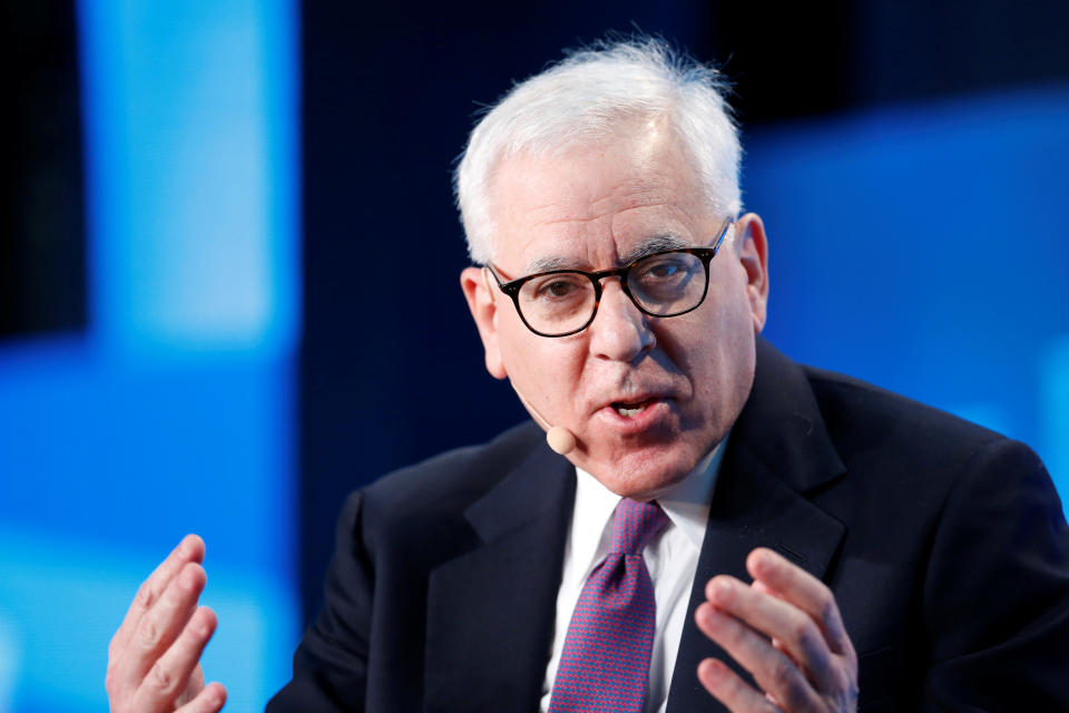 David Rubenstein, Co-Founder and Co-CEO of the Carlyle Group, speaks at the Milken Institute Global Conference in Beverly Hills, California, U.S., May 2, 2016. REUTERS/Lucy Nicholson