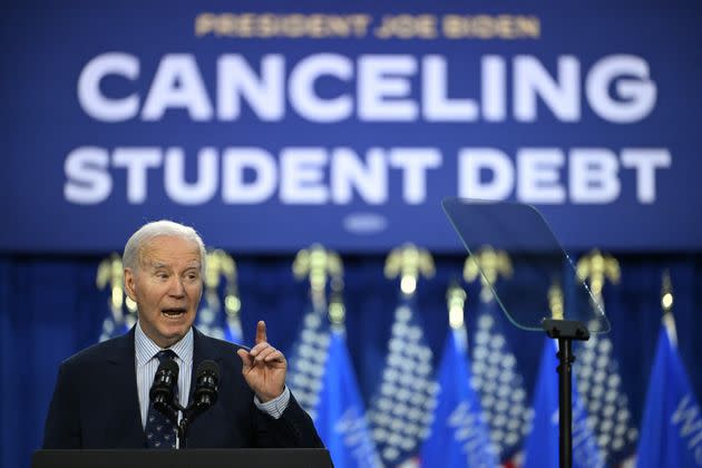 Biden sprak op 8 april op het Madison Area Technical College over zijn voorstellen voor schuldverlichting voor studieleningen. Hopelijk waren enkele studenten uitgenodigd om het evenement bij te wonen.
