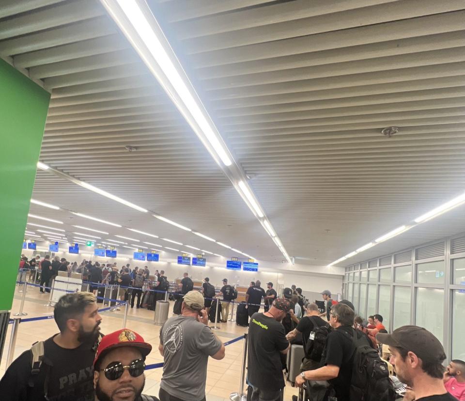 The airport in Tel Aviv on Saturday, Oct. 7.