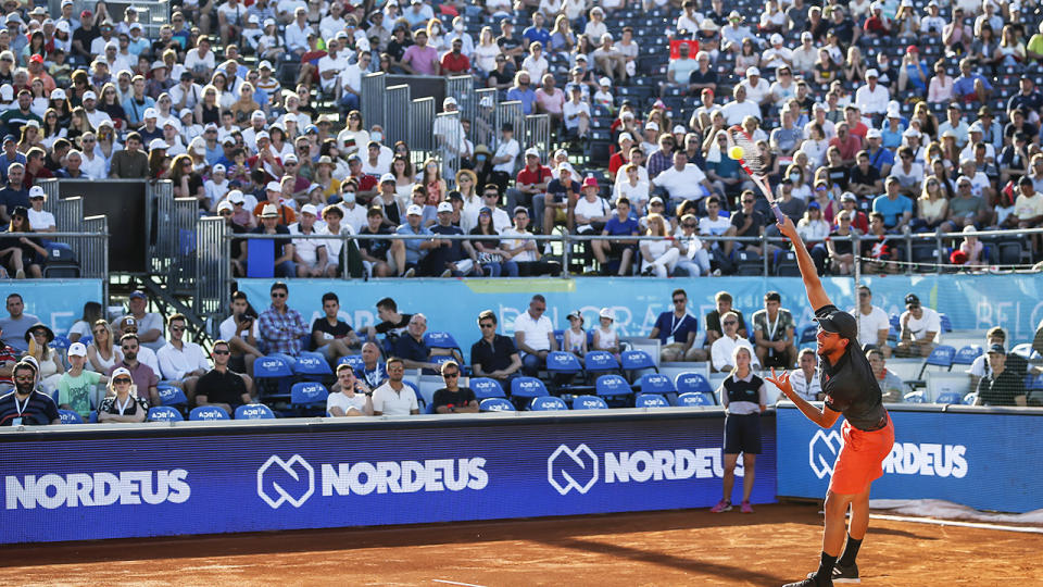 Dominic Thiem, pictured here in action during the Adria Tour in Serbia.