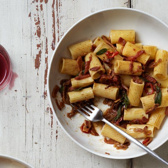 Pasta with Pancetta, Shallots and Sage