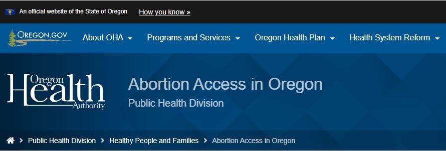 The Oregon Health Authority launched a website Tuesday to help patients navigate the reproductive health care system and ensure they have an easy way to seek abortion care information and services.